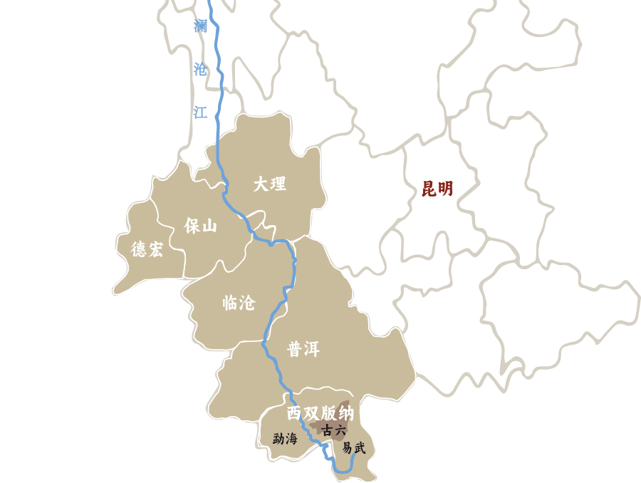 普洱茶分布-古六