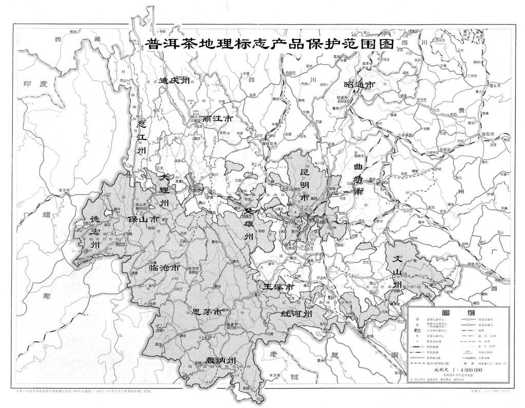 普洱茶范围地图